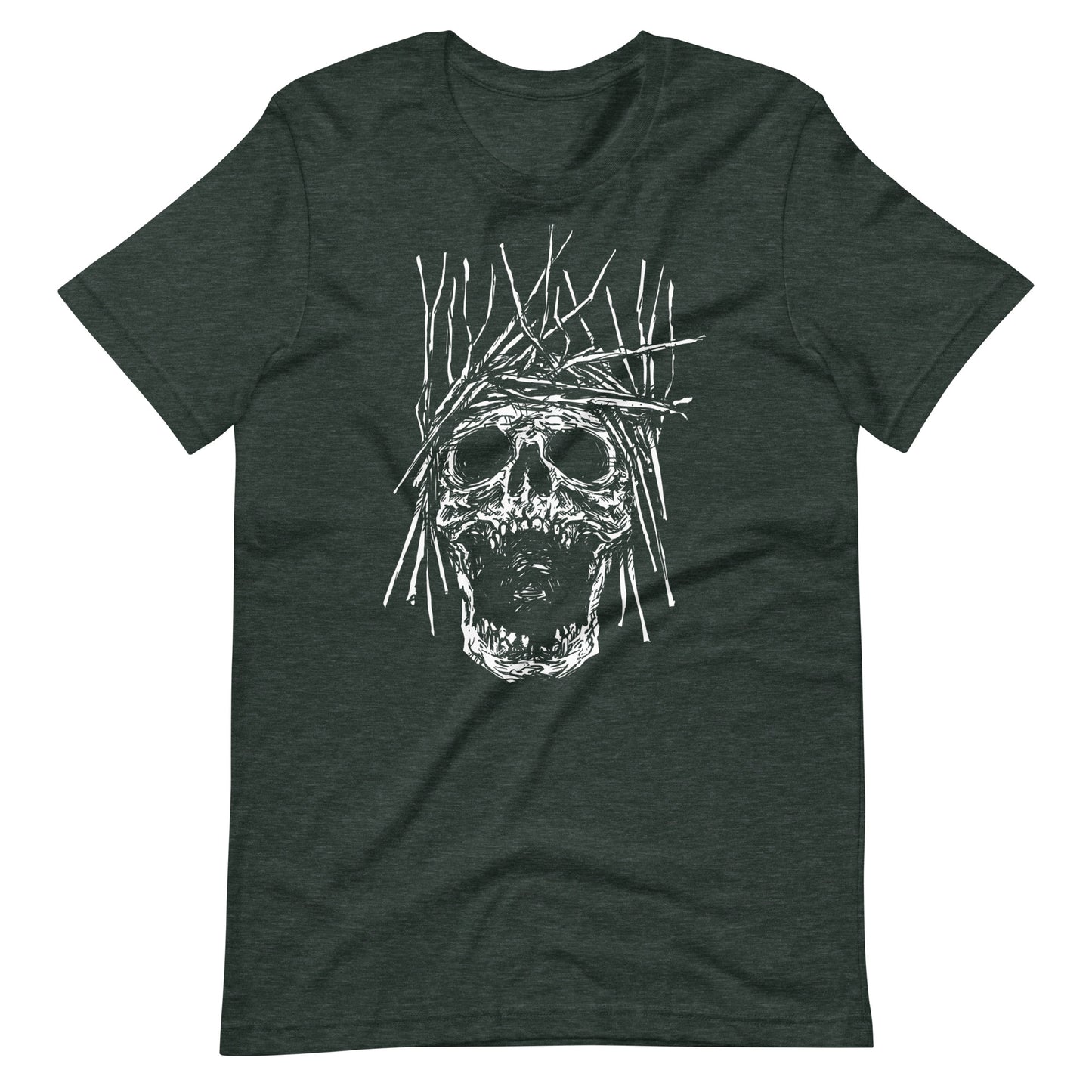 Skull H White - Men's t-shirt - Heather Forest Front
