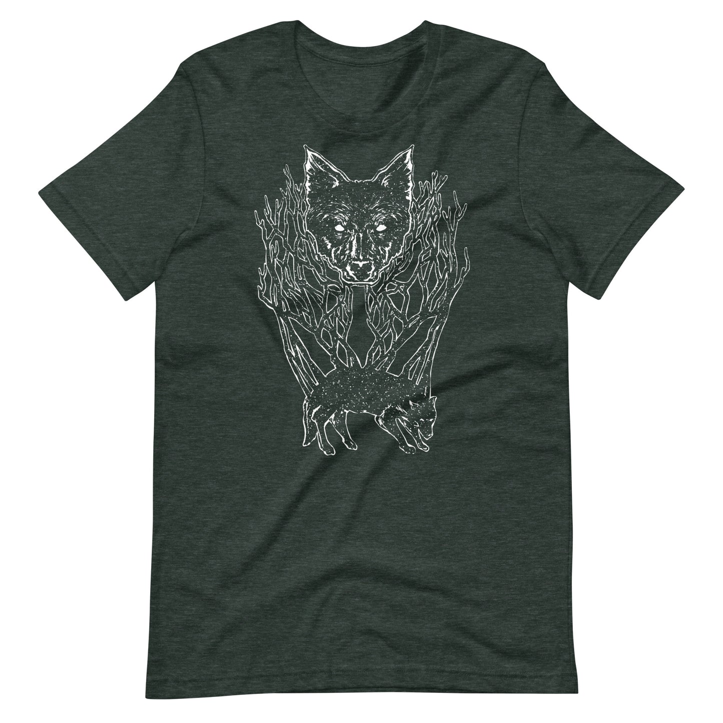 Wolf Tree White - Men's t-shirt - Heather Forest Front