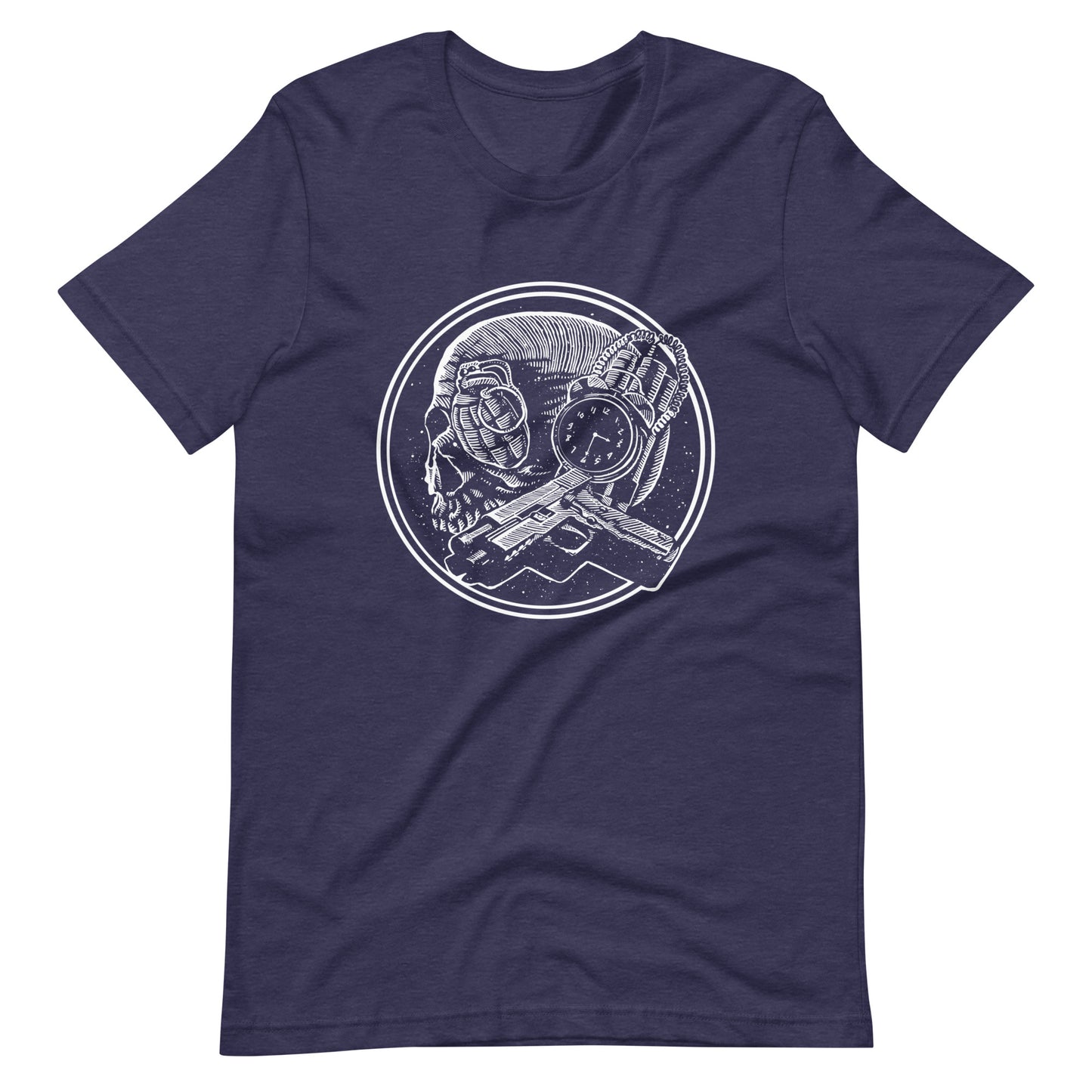 Boom as Hell White - Men's t-shirt - Heather Midnight Navy Front