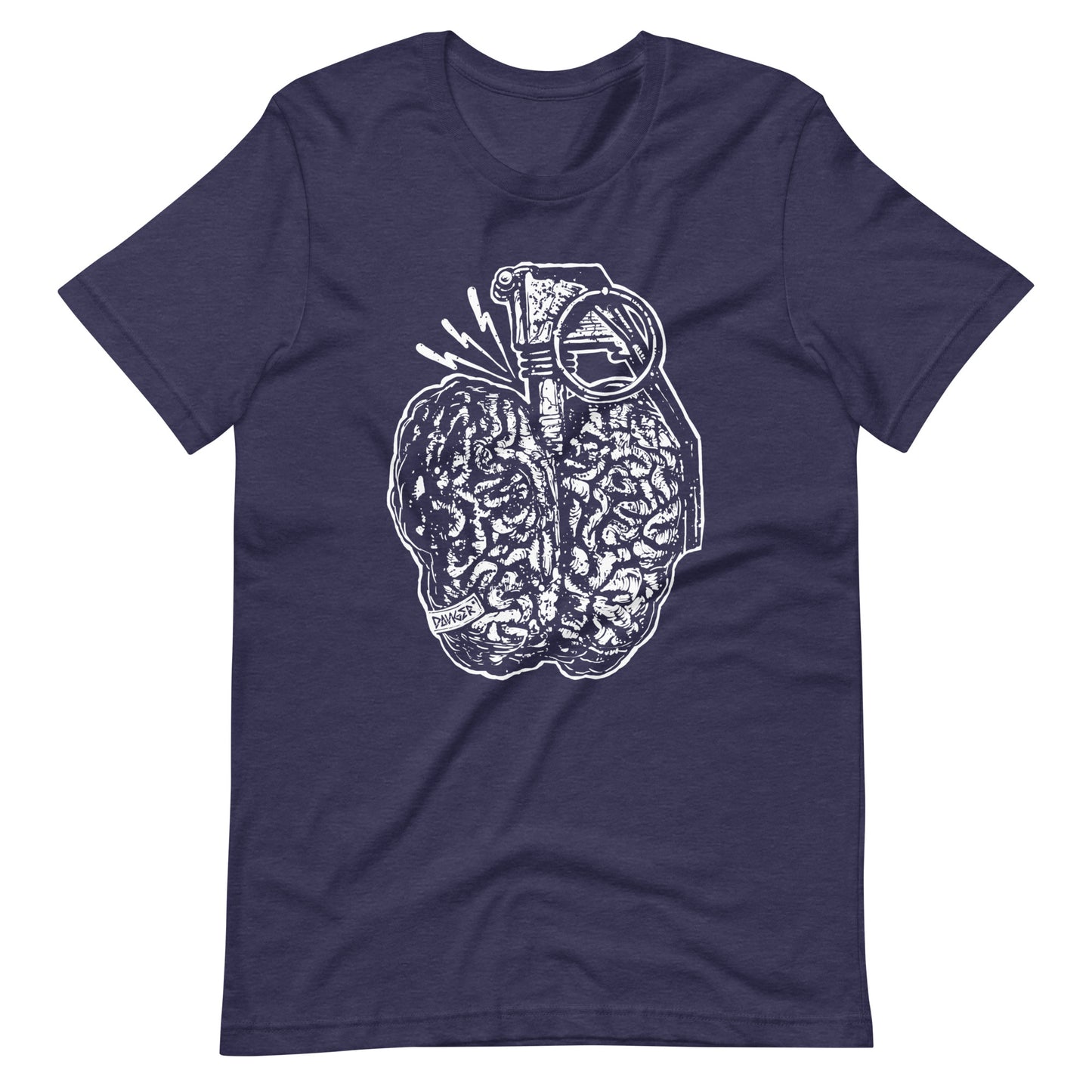 Brain Boom White - Men's t-shirt - Heather Midnight Navy Front