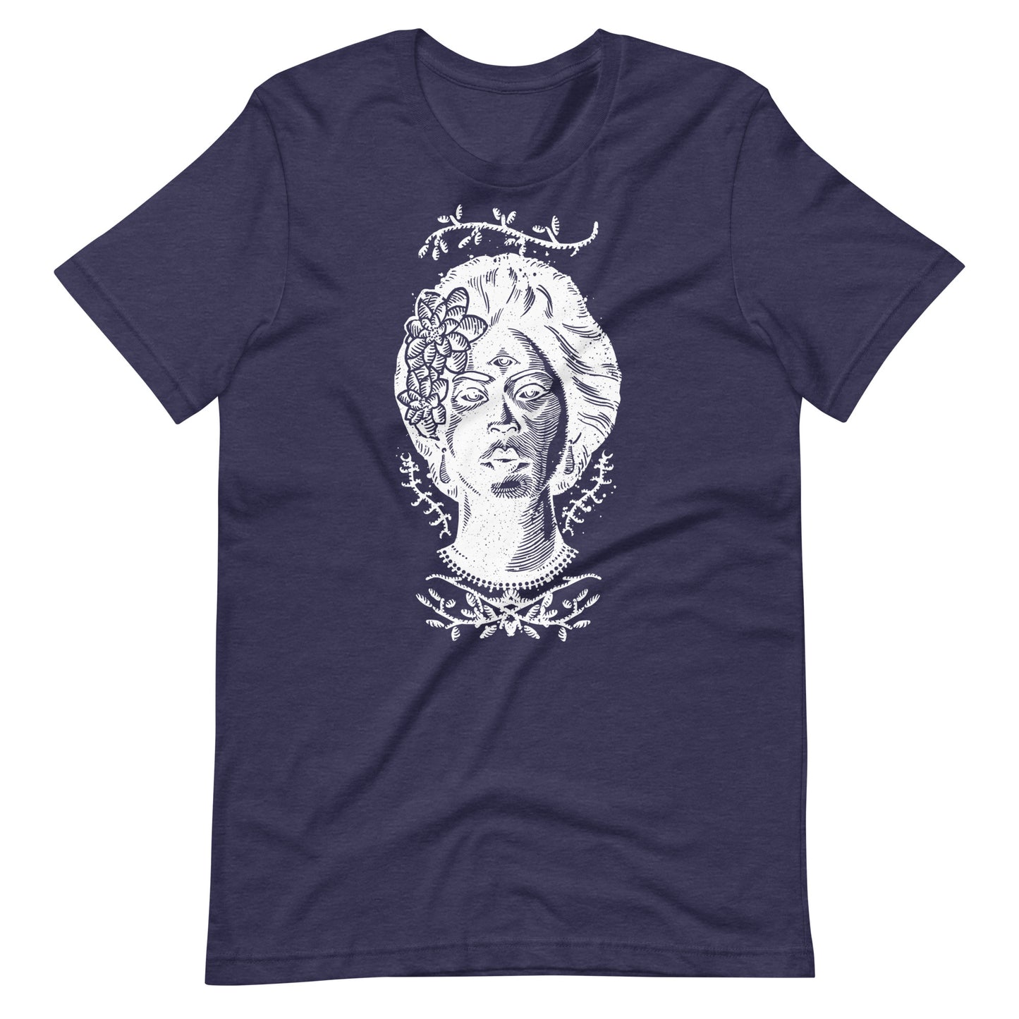 Girl Eyes White - Men's t-shirt - Heather Midnight Navy Front