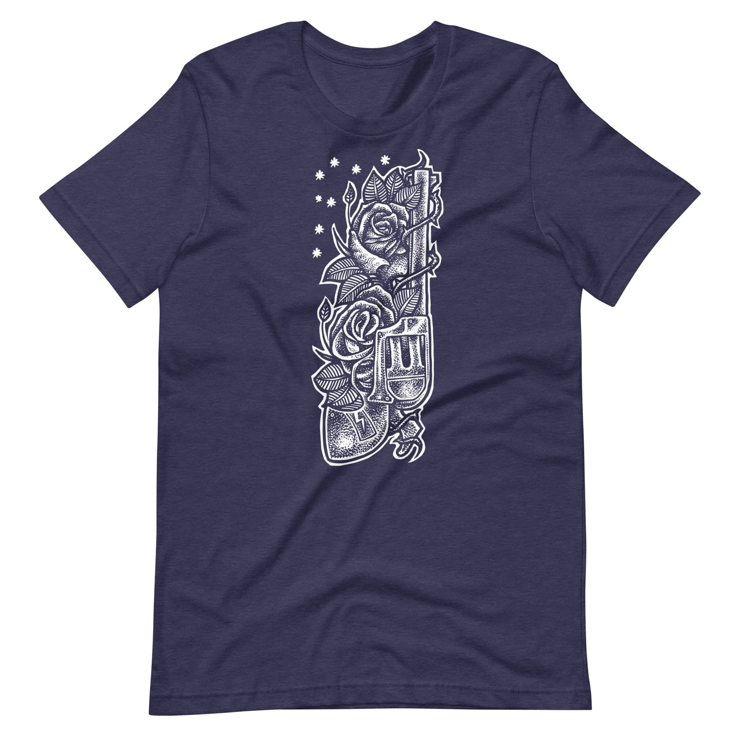 Gun White - Men's t-shirt - Heather Midnight Navy Front