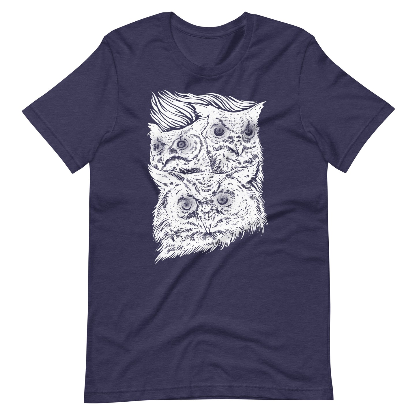 Night Eyes White - Men's t-shirt - Heather Midnight Navy Front