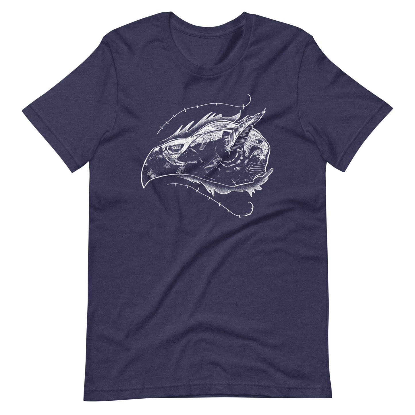 Skull Bird White - Men's t-shirt - Heather Midnight Navy Front