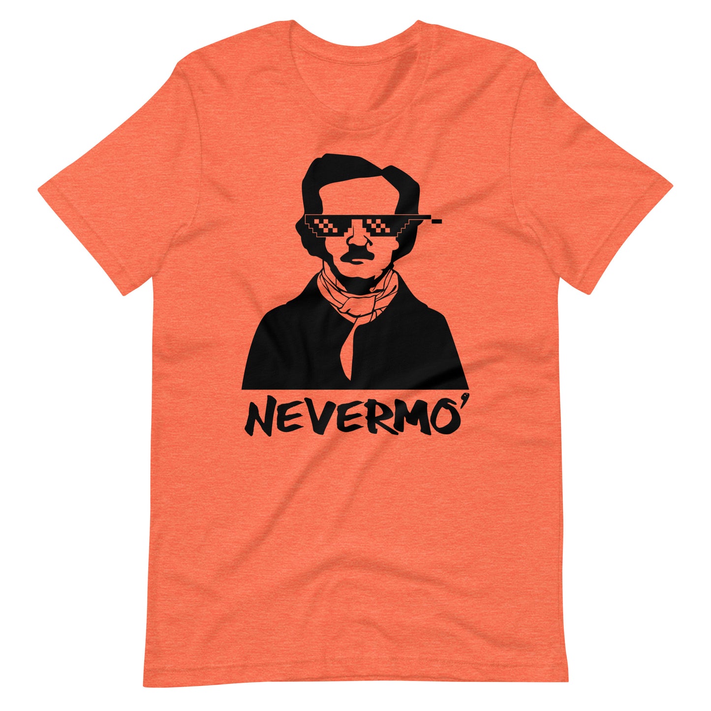 Women's Edgar Allan Poe "Nevermo" t-shirt - Heather Orange Front