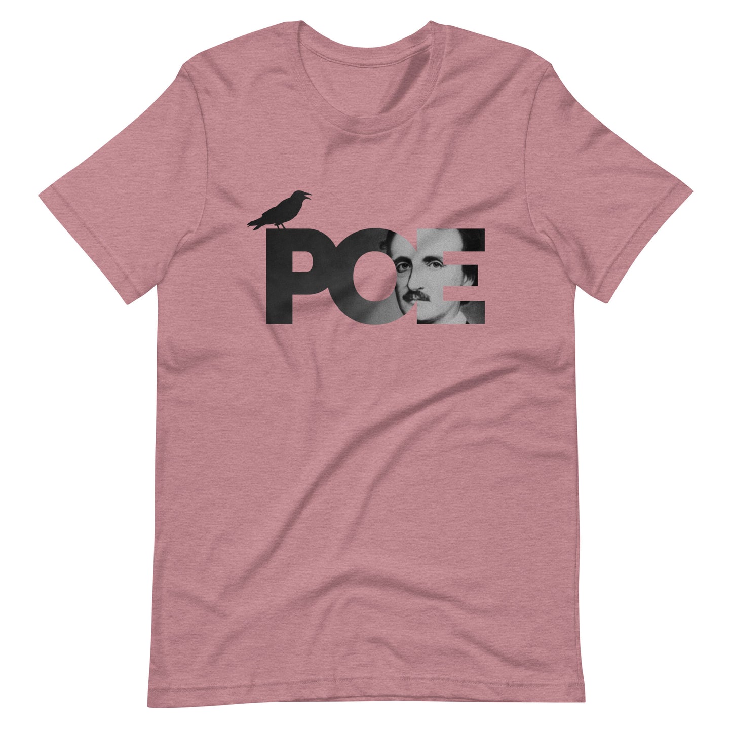 Women's Edgar Allan Poe t-shirt - Heather Orchid Front