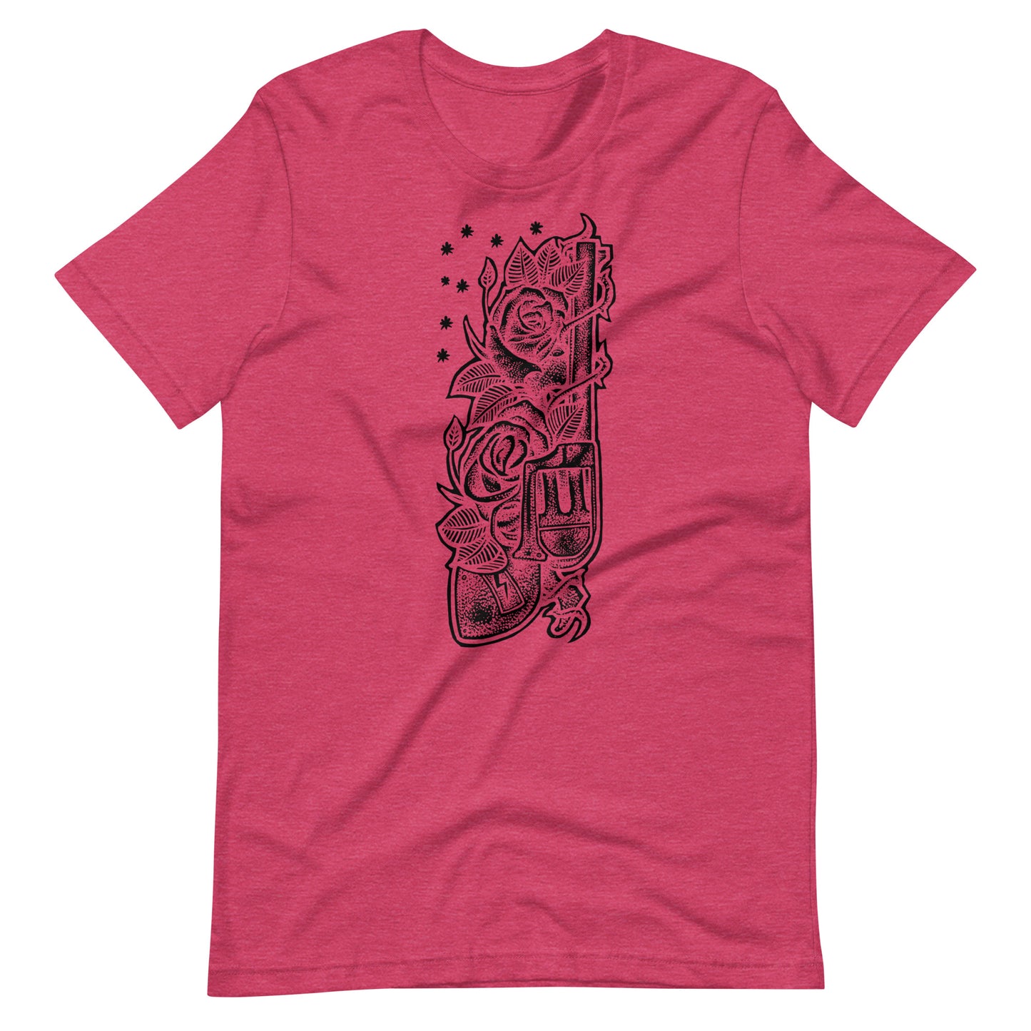 Gun Black - Men's t-shirt - Heather Raspberry Front