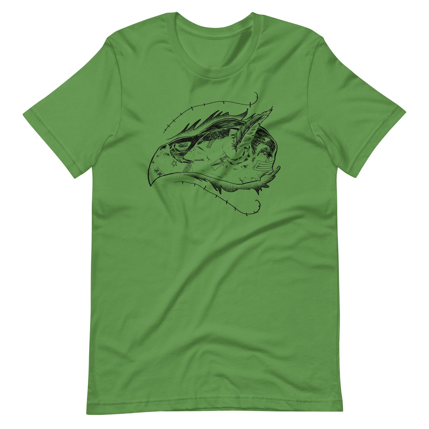 Skull Bird Black - Men's t-shirt - Leaf Front