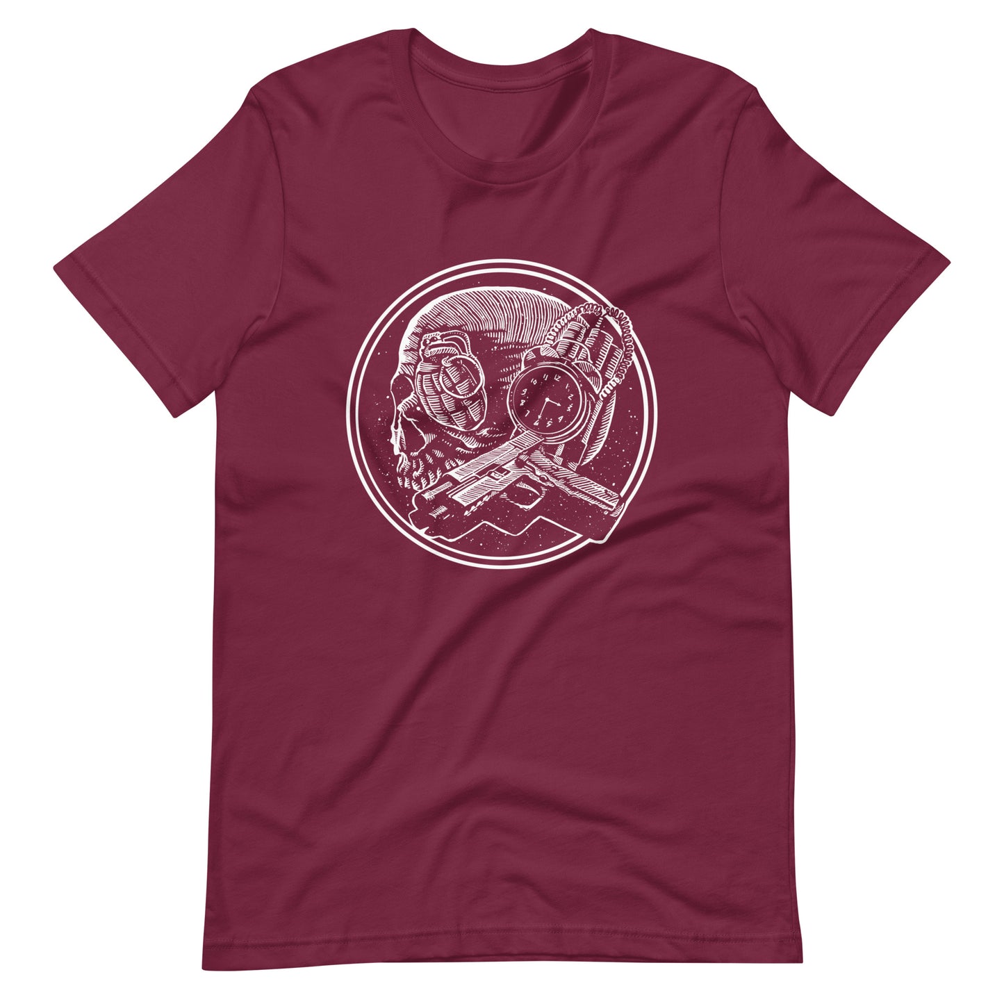 Boom as Hell White - Men's t-shirt - Maroon Front