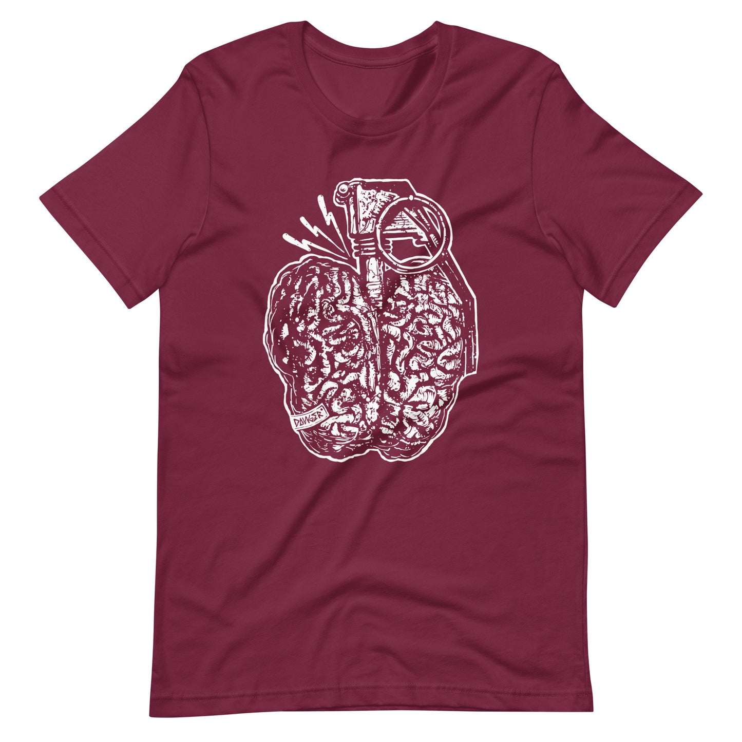 Brain Boom White - Men's t-shirt - Maroon Front