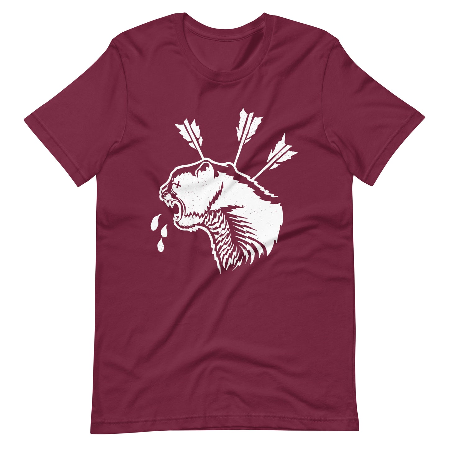 Cat Dead White - Men's t-shirt - Maroon Front