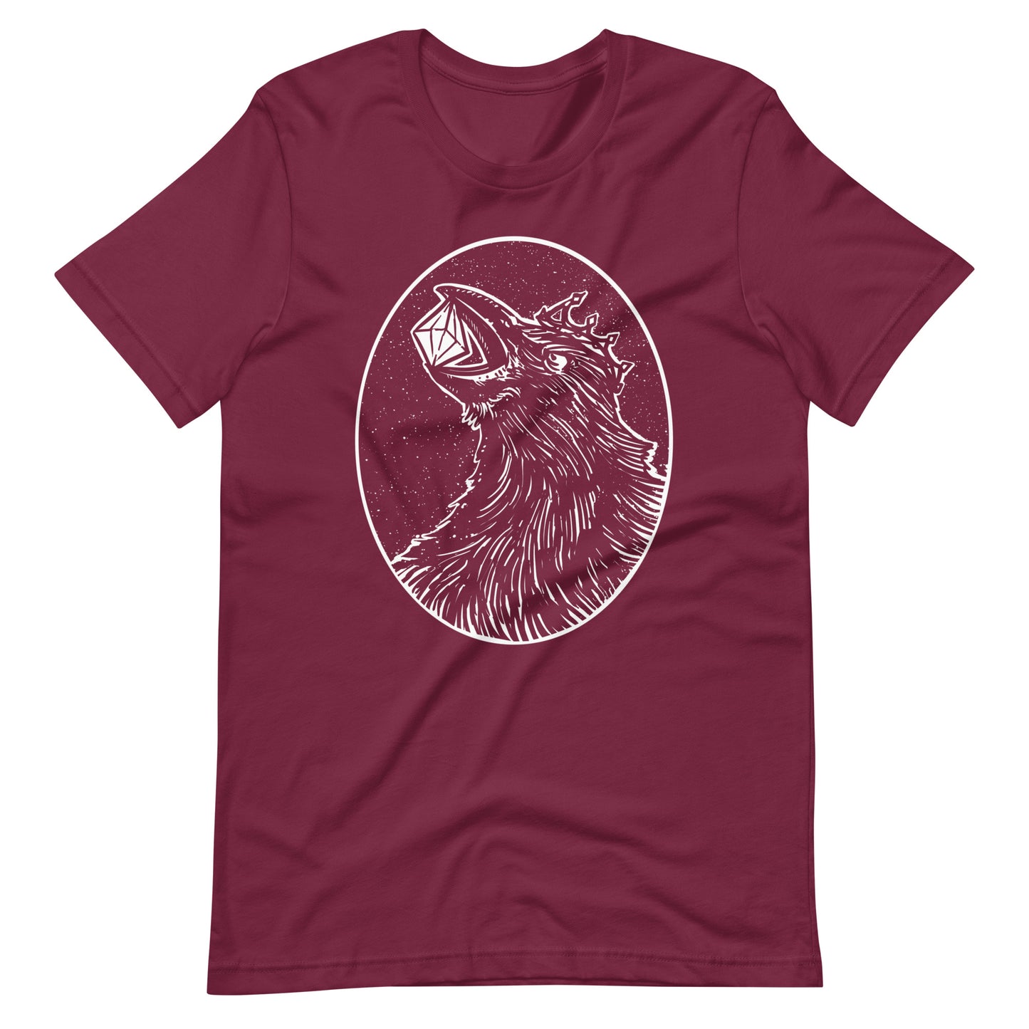 Crow Diamond White - Unisex t-shirt - Maroon Front