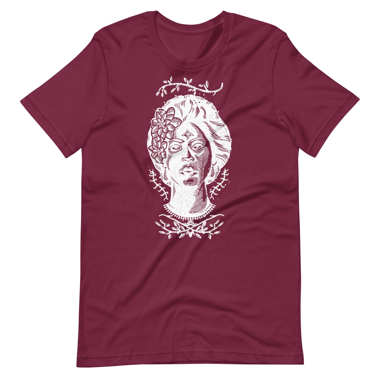 Girl Eyes White - Men's t-shirt - Maroon Front