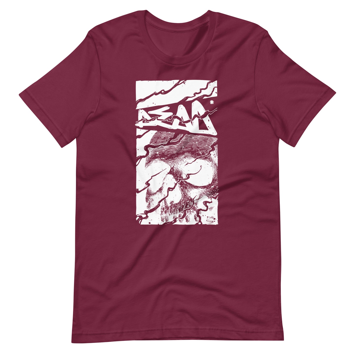 Skull Dead White - Men's t-shirt - Maroon Front