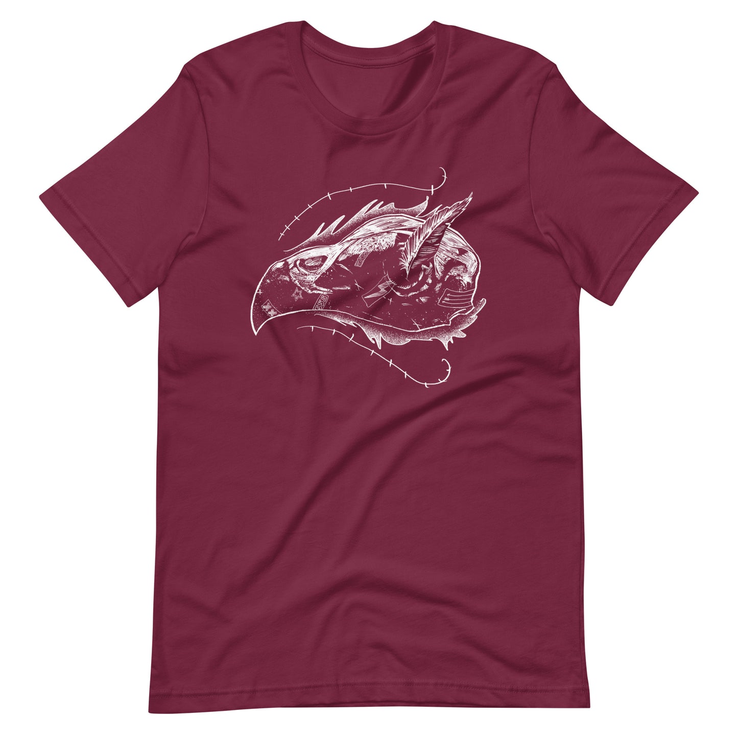 Skull Bird White - Men's t-shirt - Maroon Front