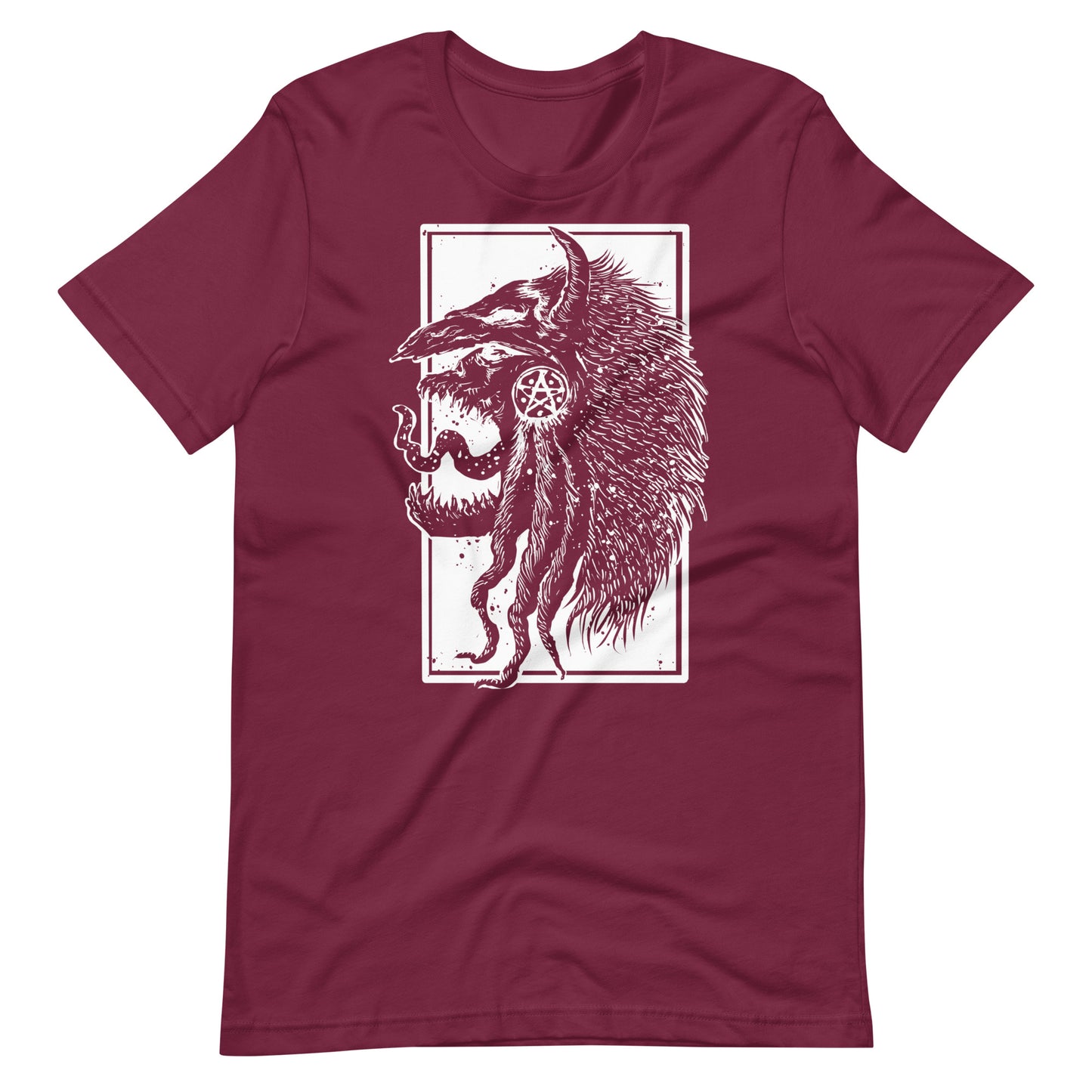 Tribe Monster White - Men's t-shirt - Maroon Front