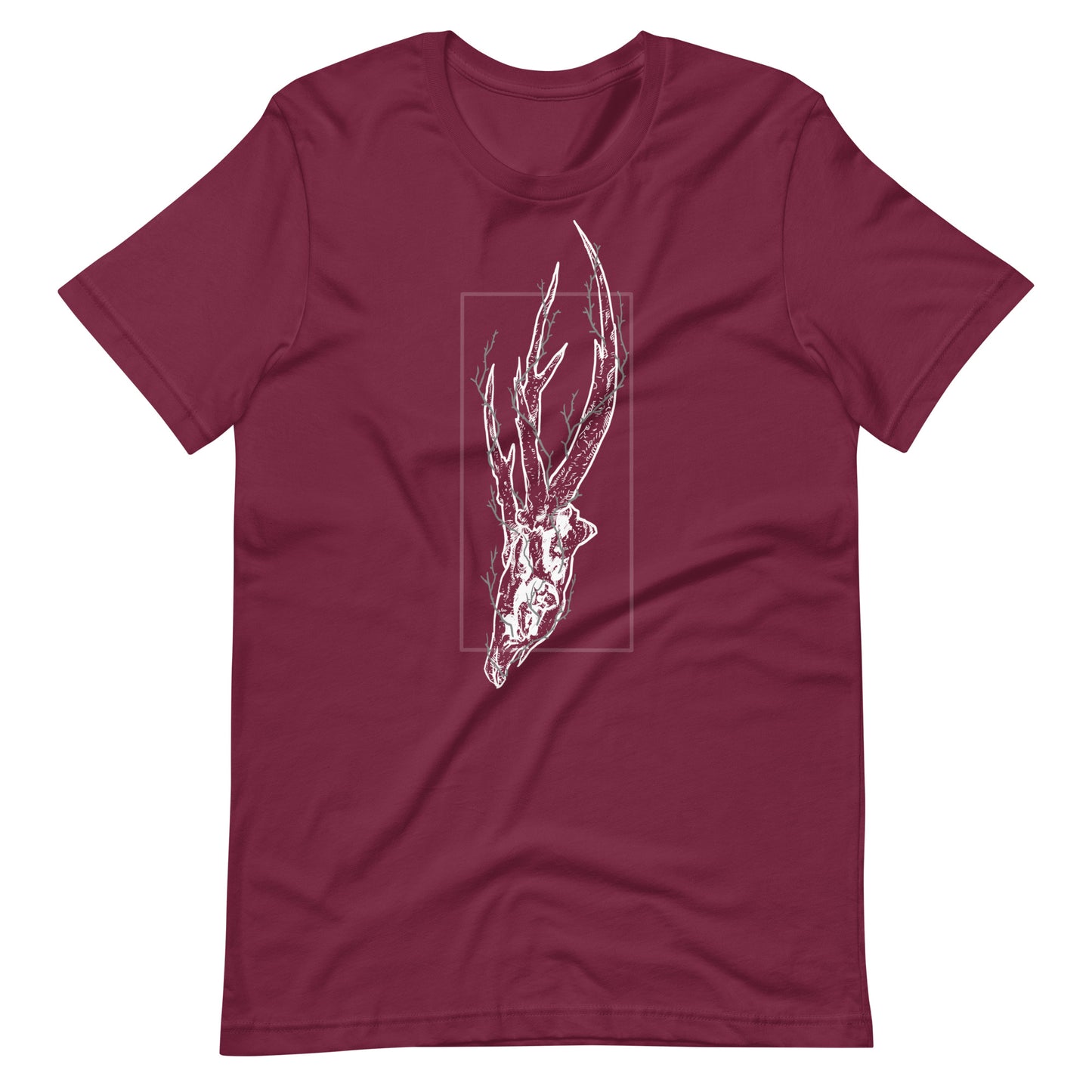 Deer Skull Tree White - Men's t-shirt - Maroon Front