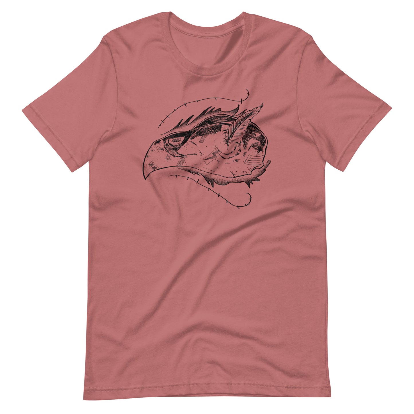 Skull Bird Black - Men's t-shirt - Mauve Front