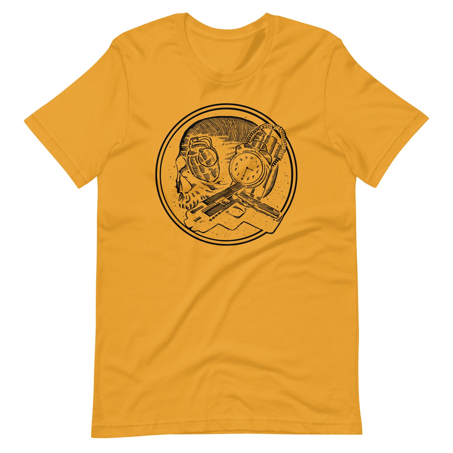 Boom as Hell Black - Men's t-shirt - Mustard Front