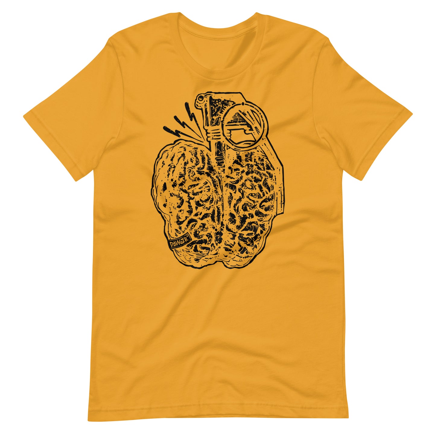 Brain Boom Black - Men's t-shirt - Mustard Front