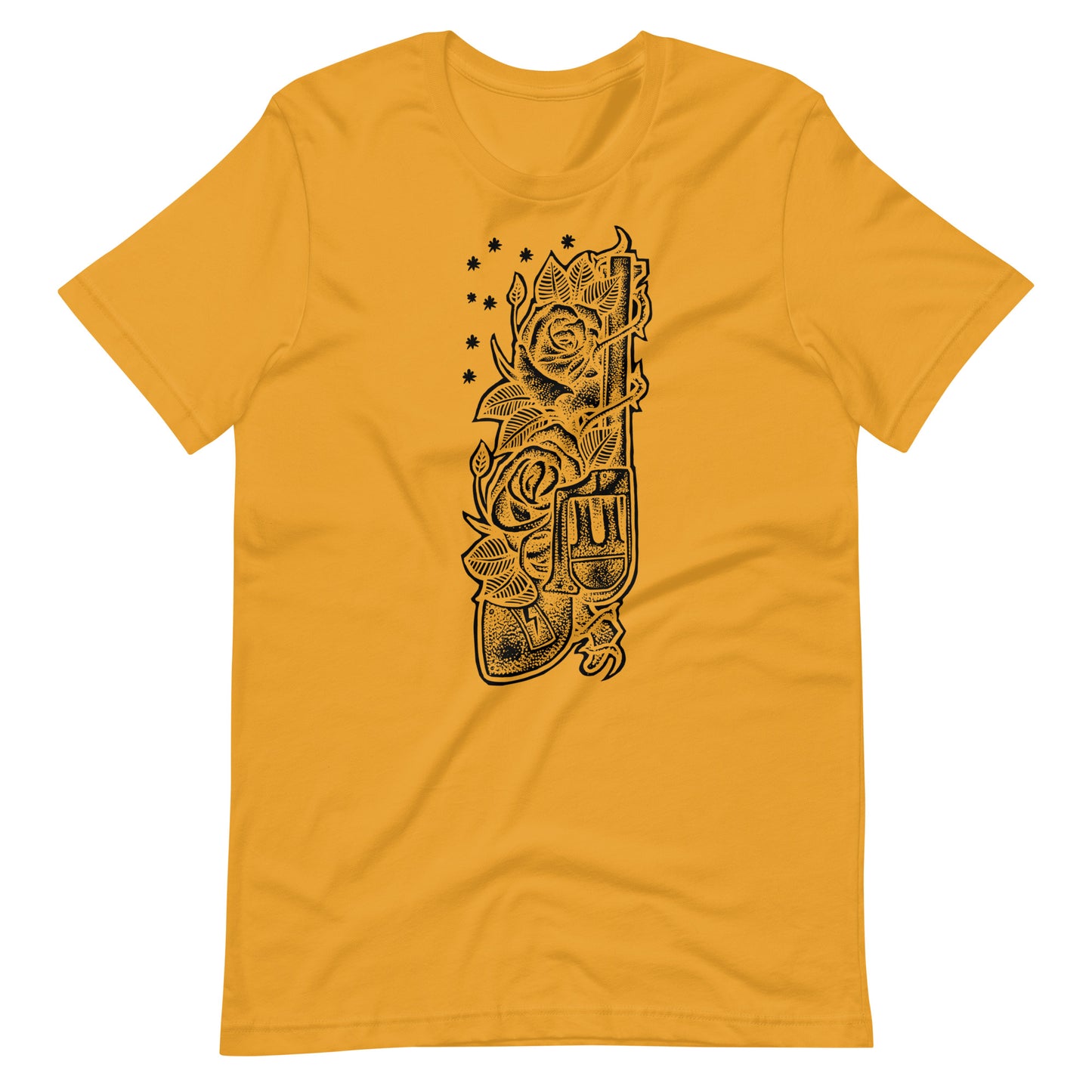 Gun Black - Men's t-shirt - Mustard Front