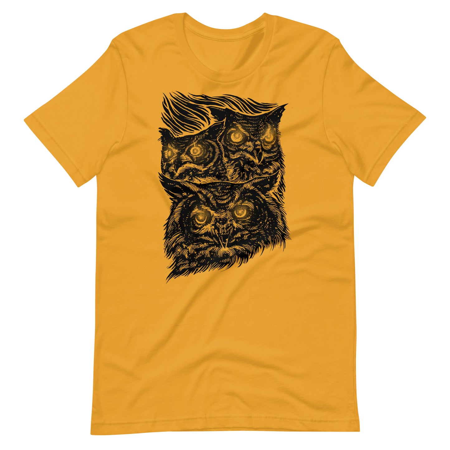 Night Eyes Black - Men's t-shirt - Mustard Front