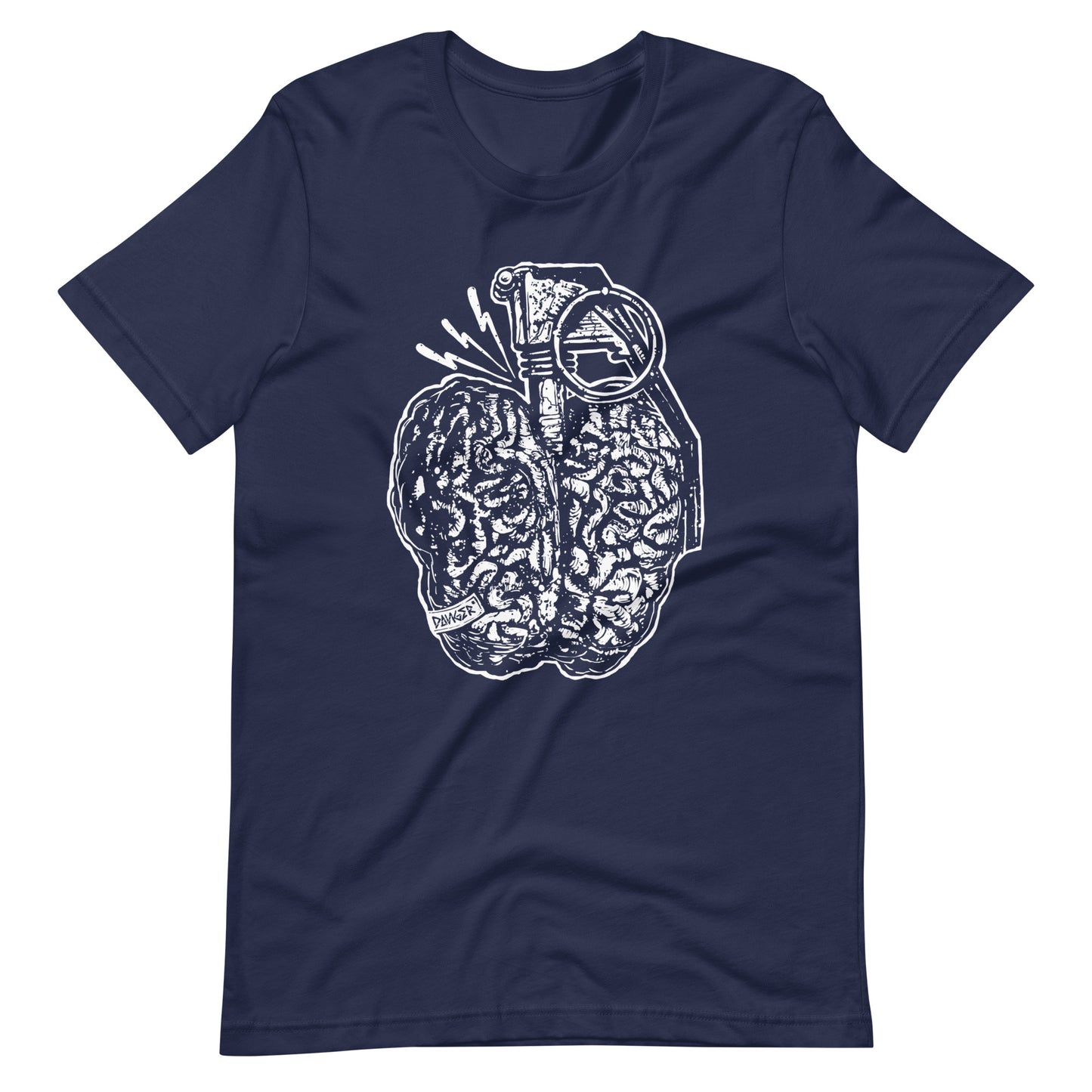 Brain Boom White - Men's t-shirt - Navy Front