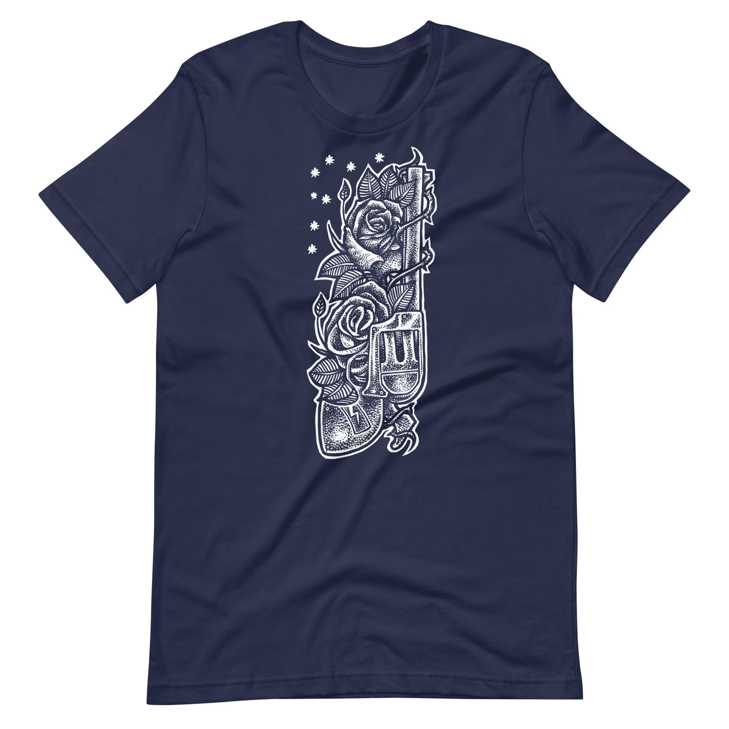 Gun White - Men's t-shirt - Navy Front