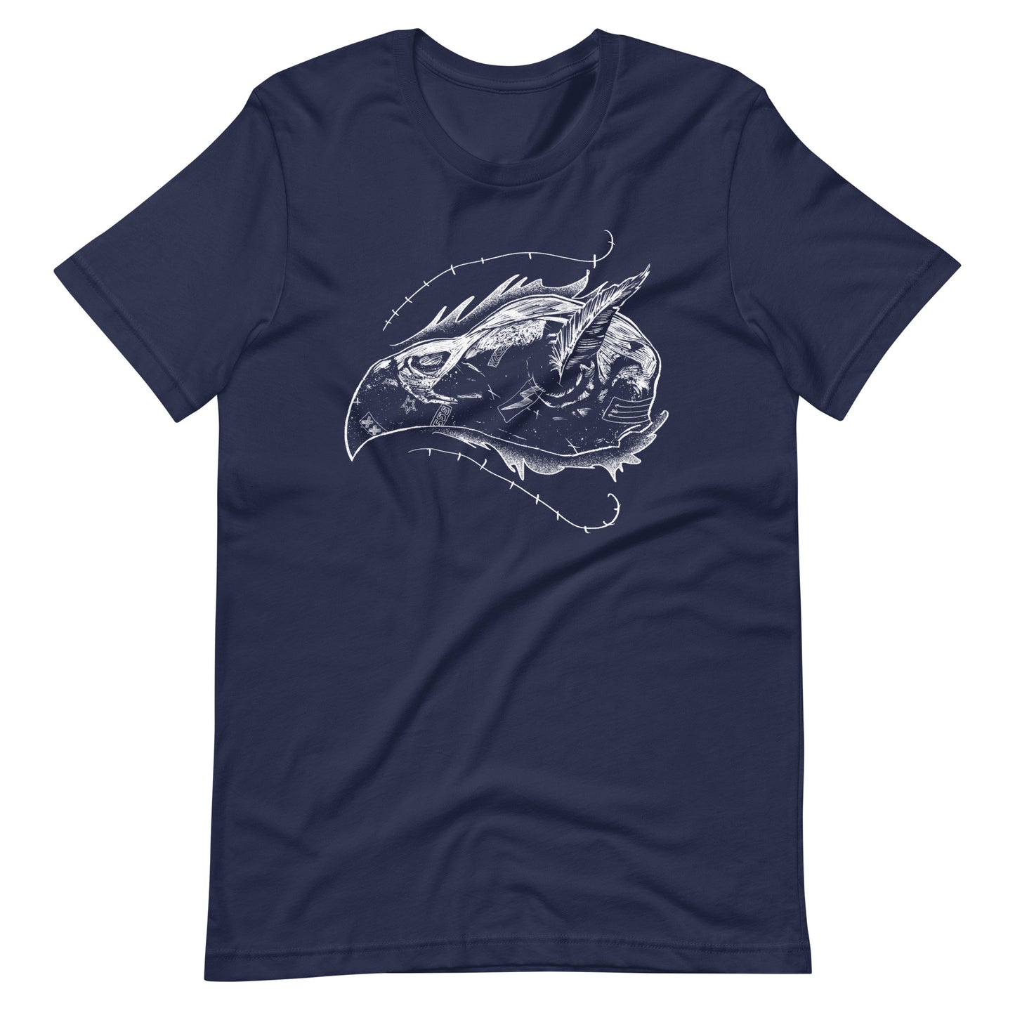 Skull Bird White - Men's t-shirt - Navy Front