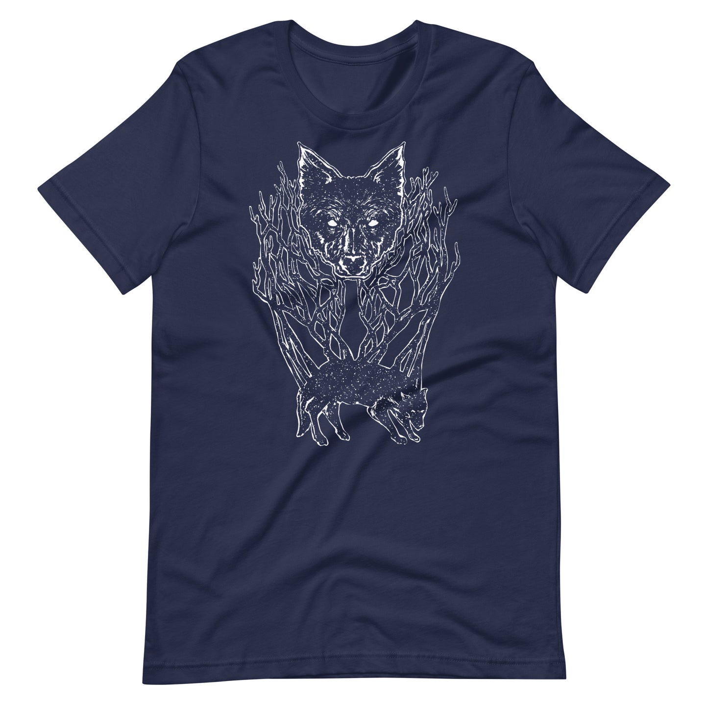 Wolf Tree White - Men's t-shirt - Navy Front