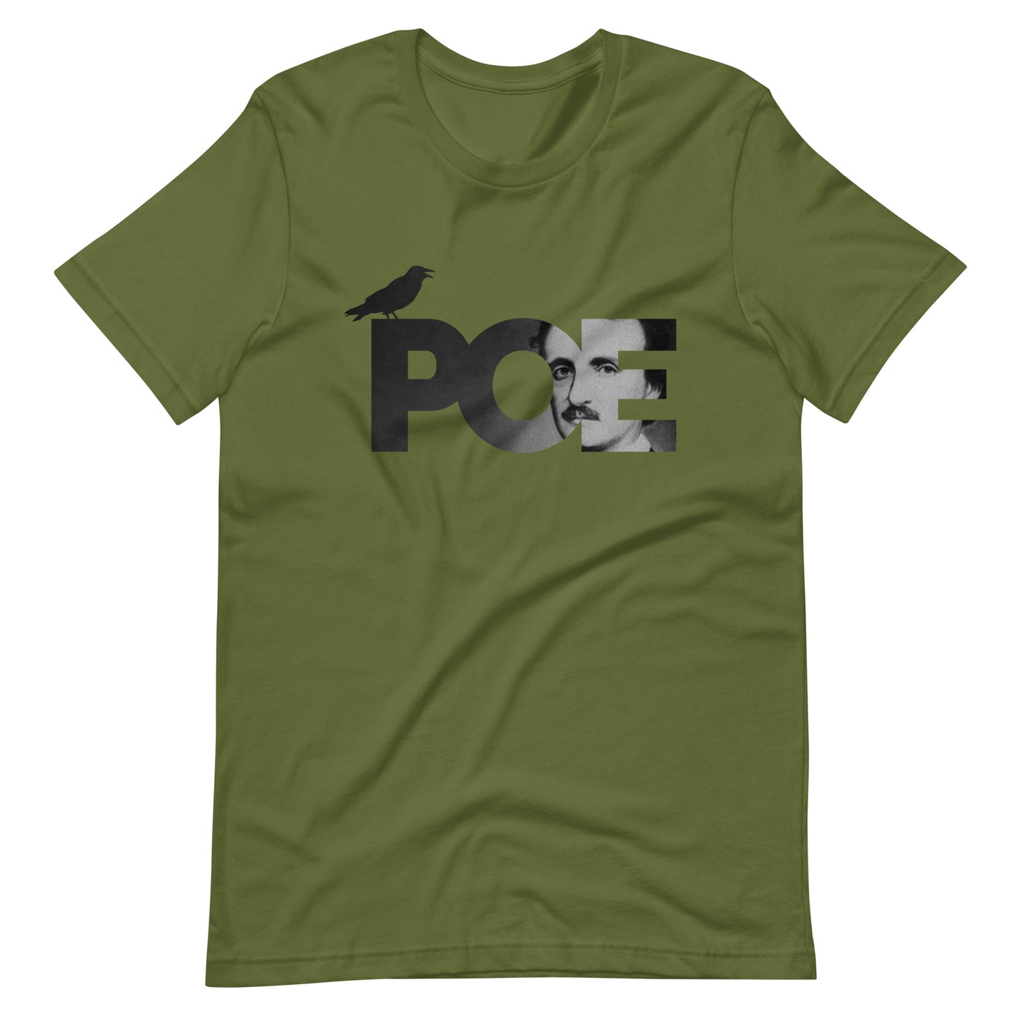 Women's Edgar Allan Poe t-shirt - Olive Front