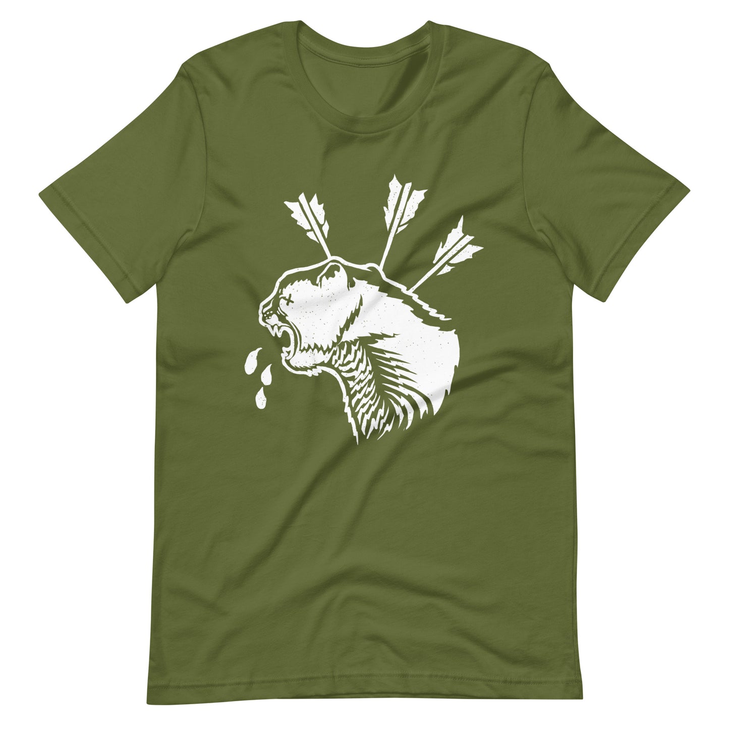 Cat Dead White - Men's t-shirt - Olive Front