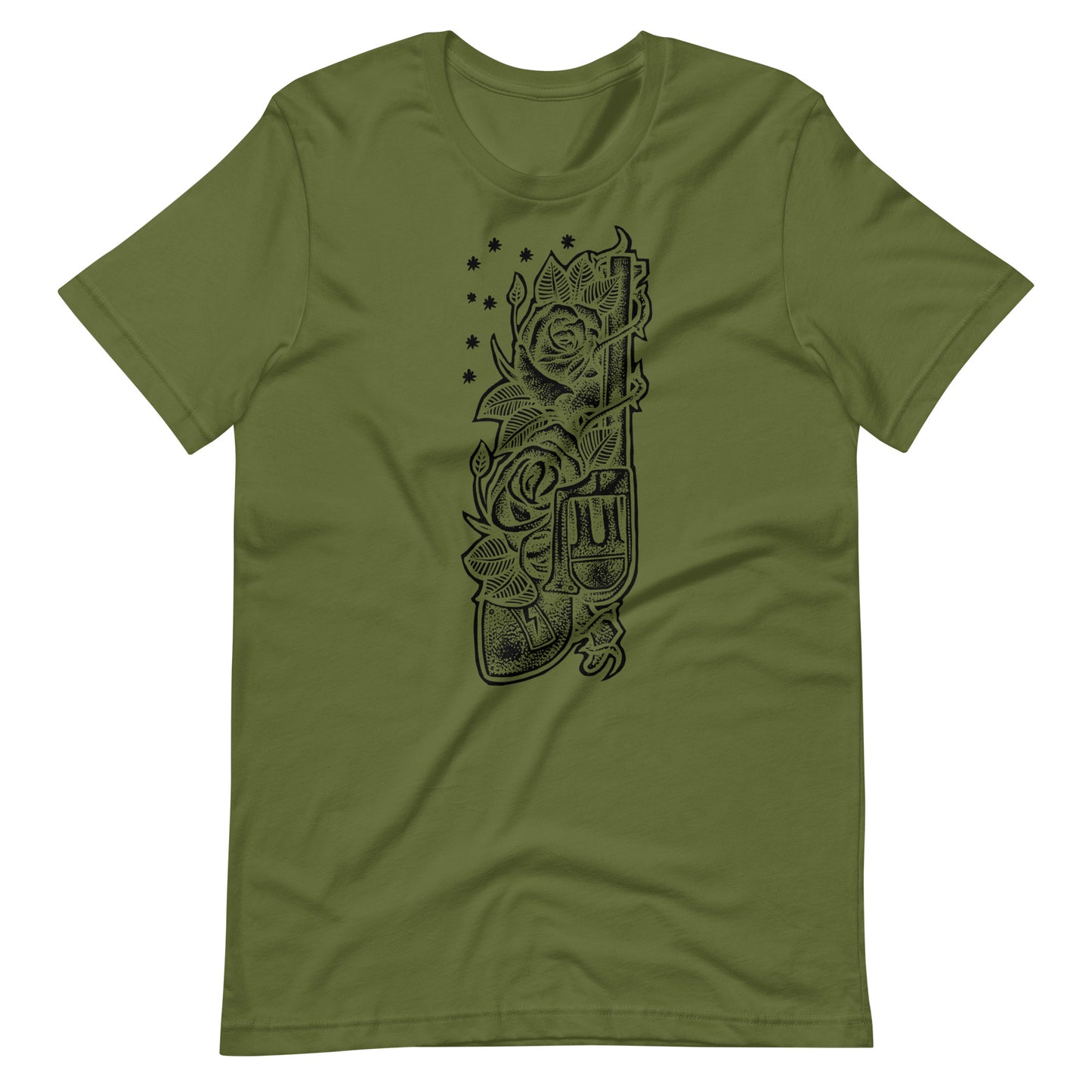 Gun Black - Men's t-shirt - Olive Front