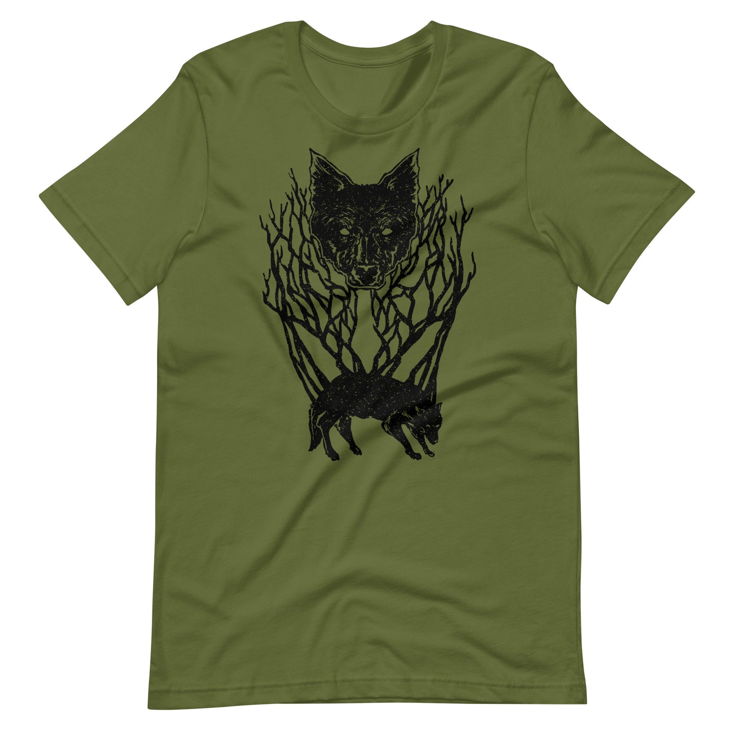 Wolf Tree Black - Men's t-shirt - Olive Front