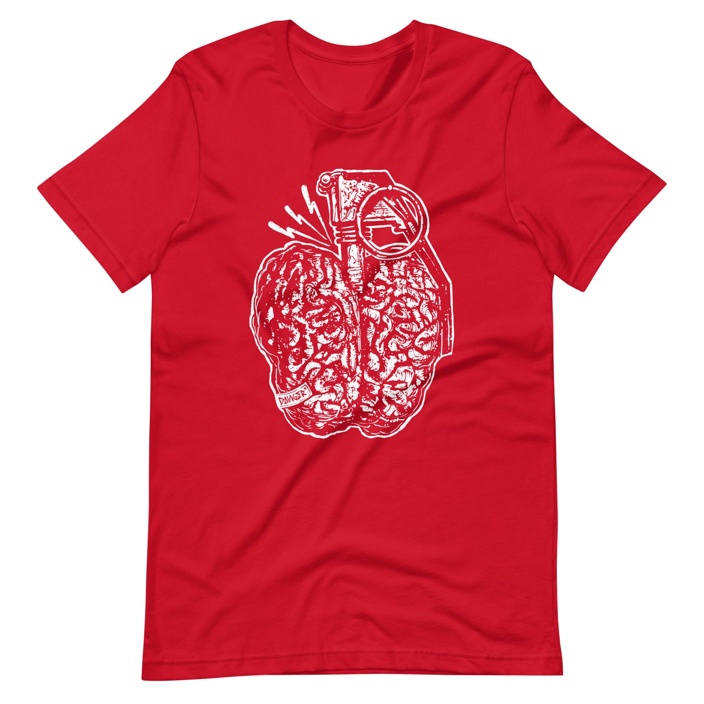 Brain Boom White - Men's t-shirt - Red Front
