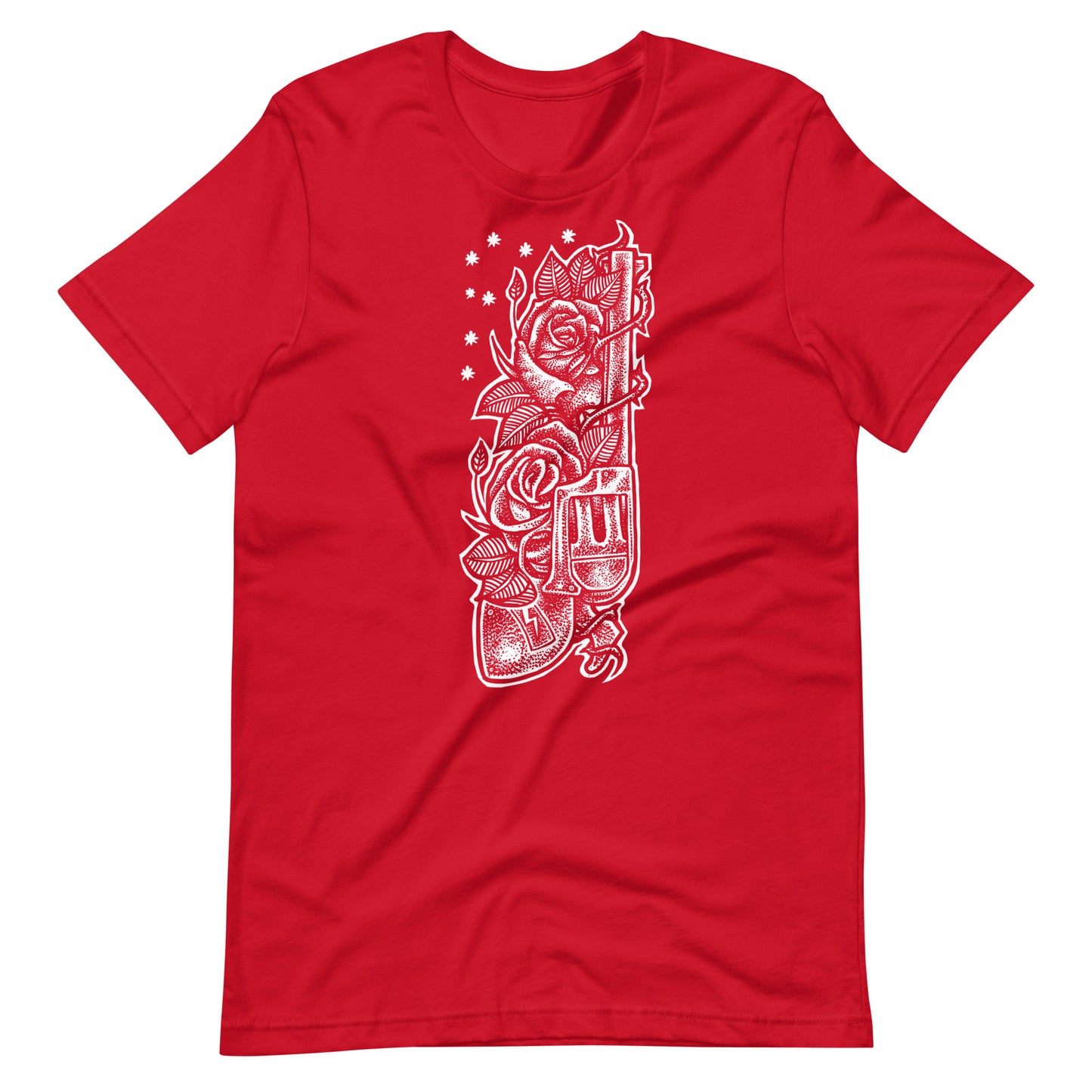 Gun White - Men's t-shirt - Red Front