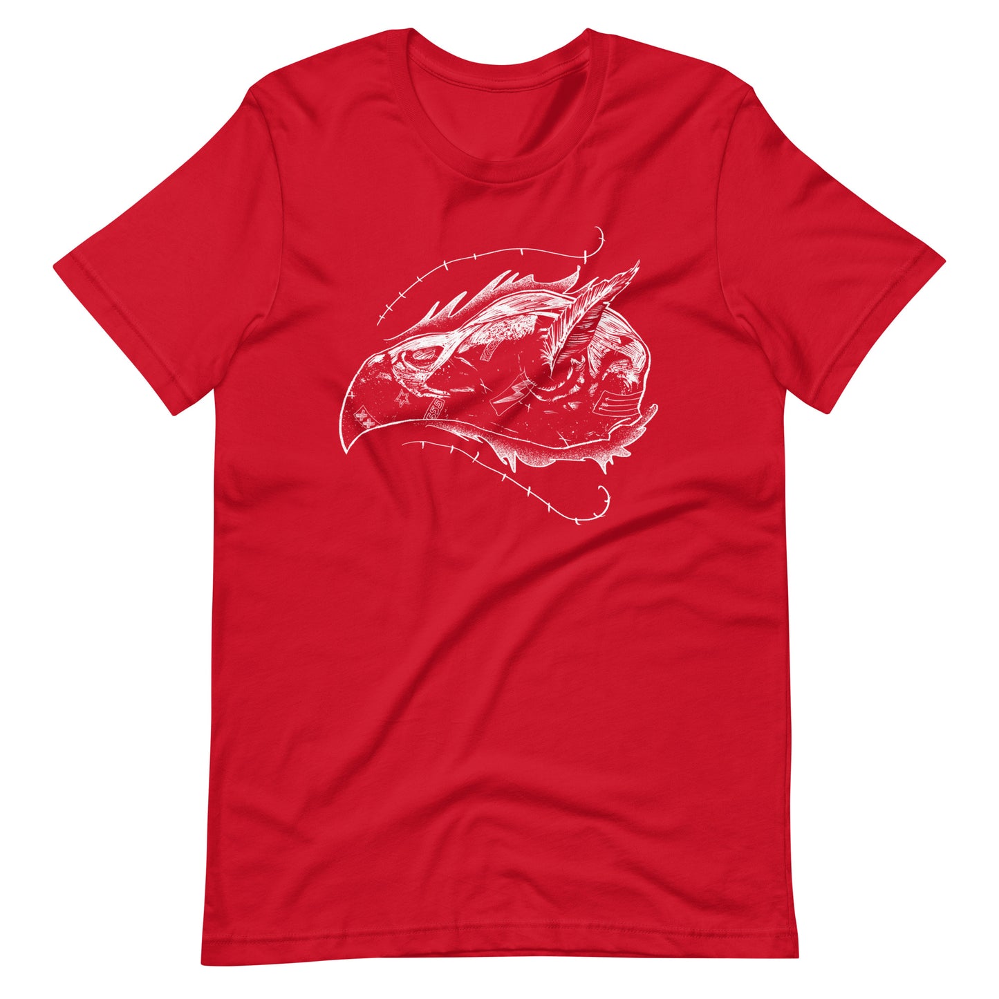 Skull Bird White - Men's t-shirt - Red Front