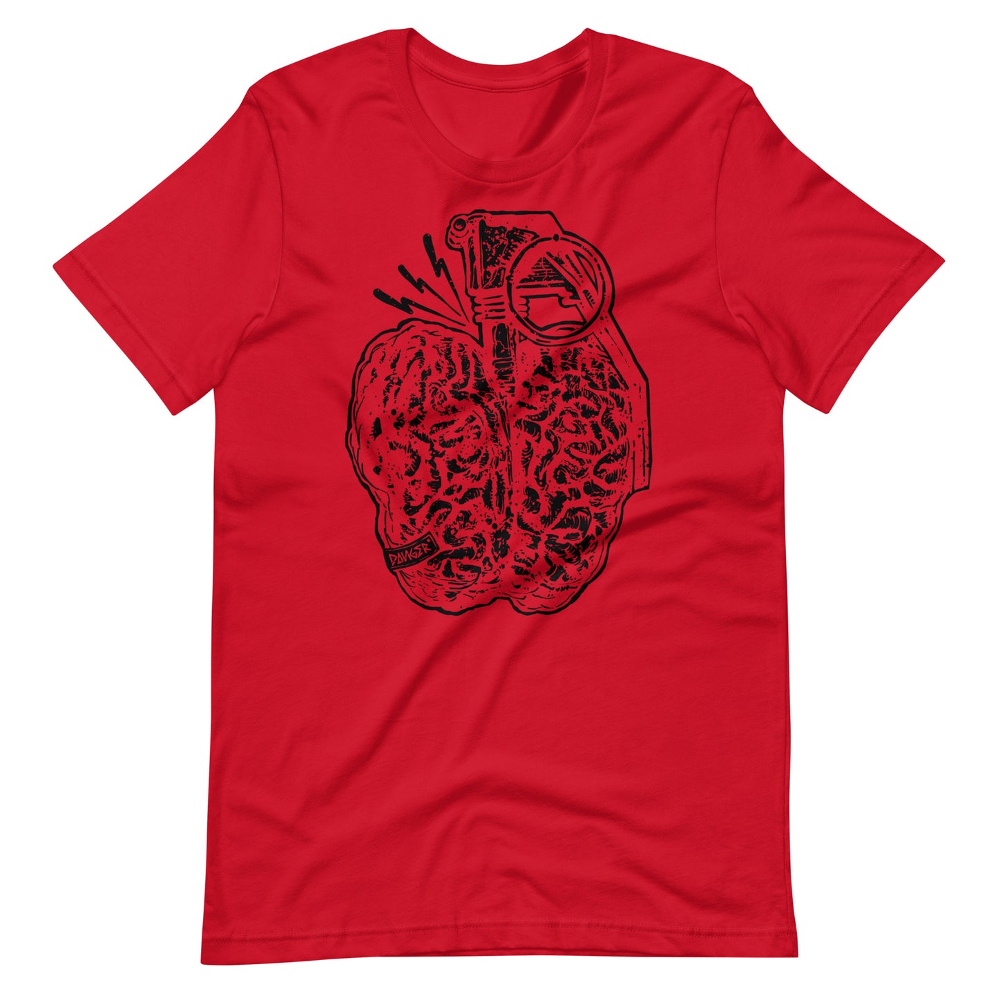 Brain Boom Black - Men's t-shirt - Red Front