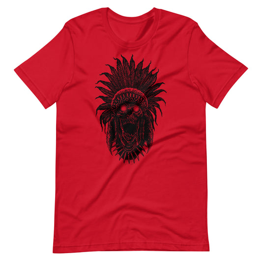 Tribe Skull Black - Men's t-shirt - Red Front