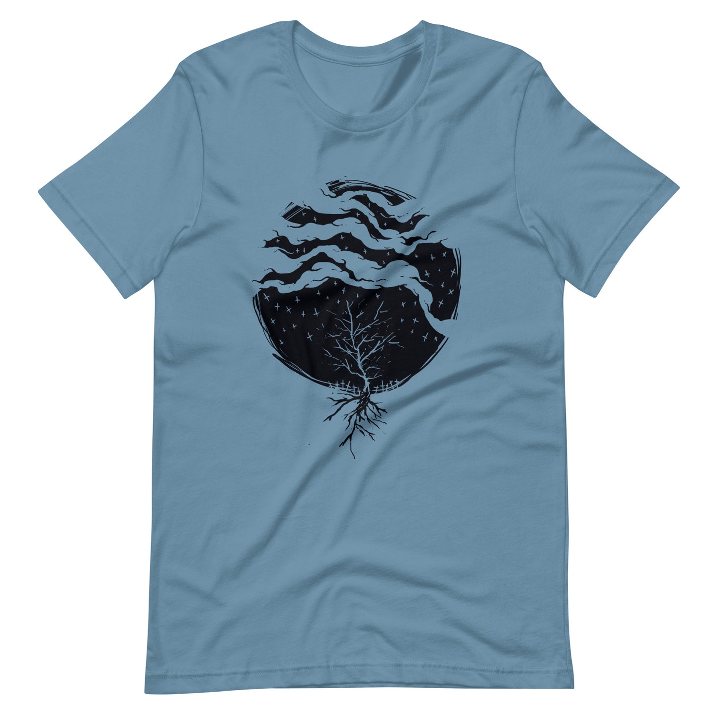 Dead Rain Black - Men's t-shirt - Steel Blue Front