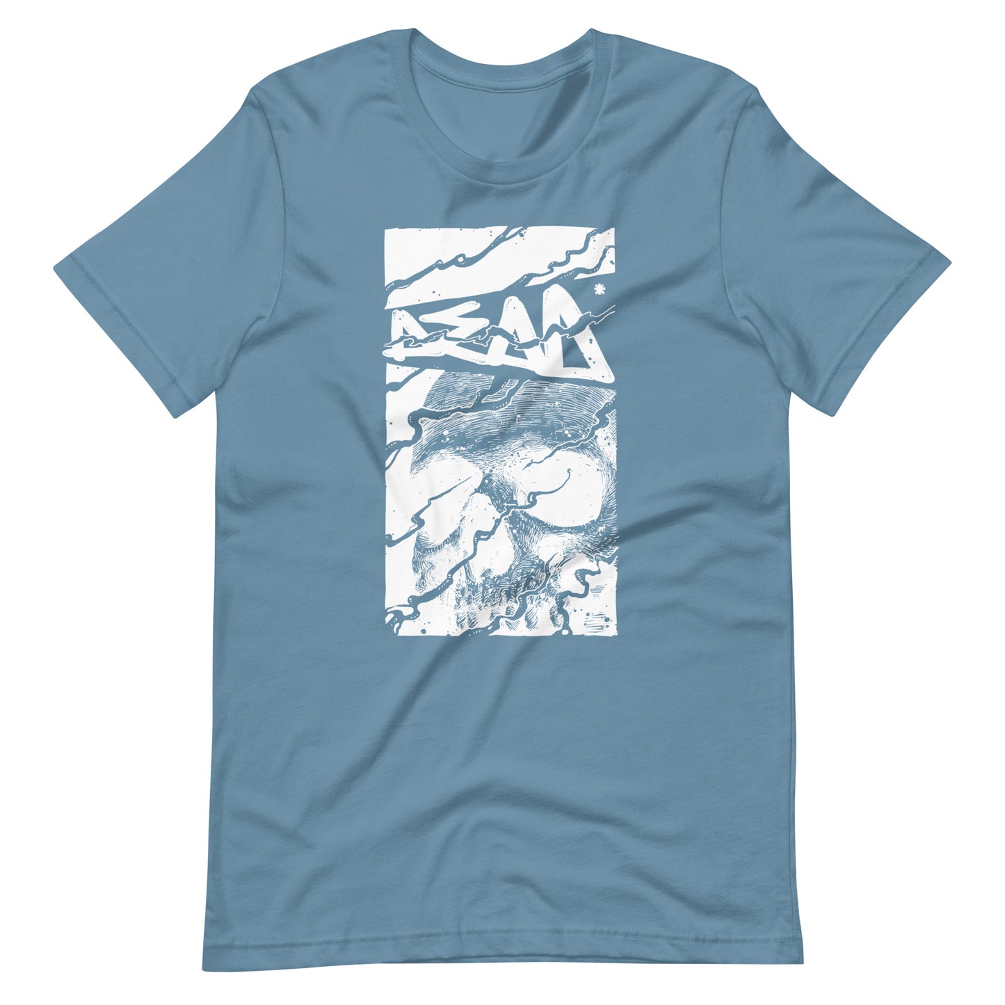 Skull Dead White - Men's t-shirt - Steel Blue Front