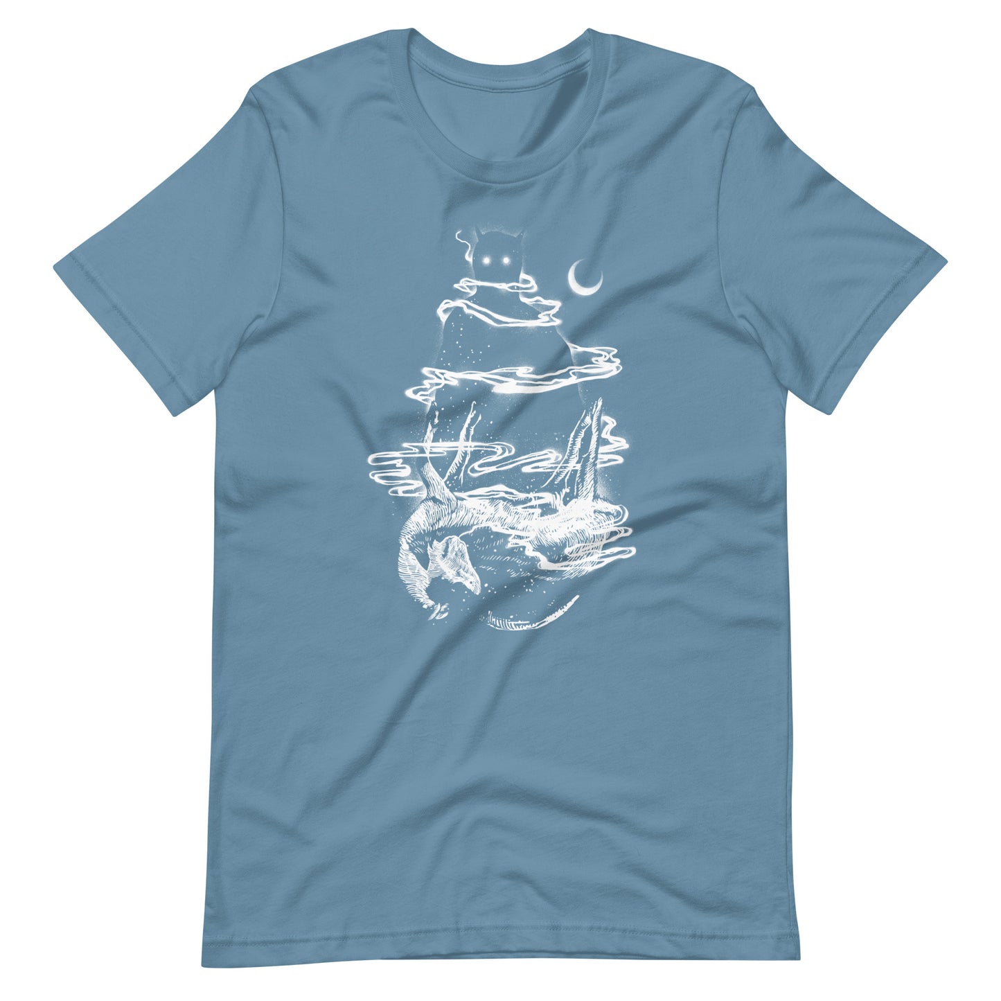 Toxic Fumes White - Men's t-shirt - Steel Blue Front