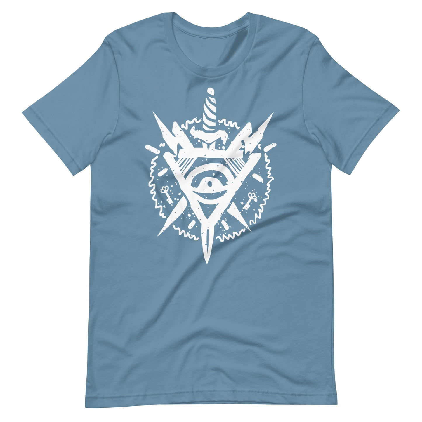 Triangle Eye White - Men's t-shirt - Steel Blue Front