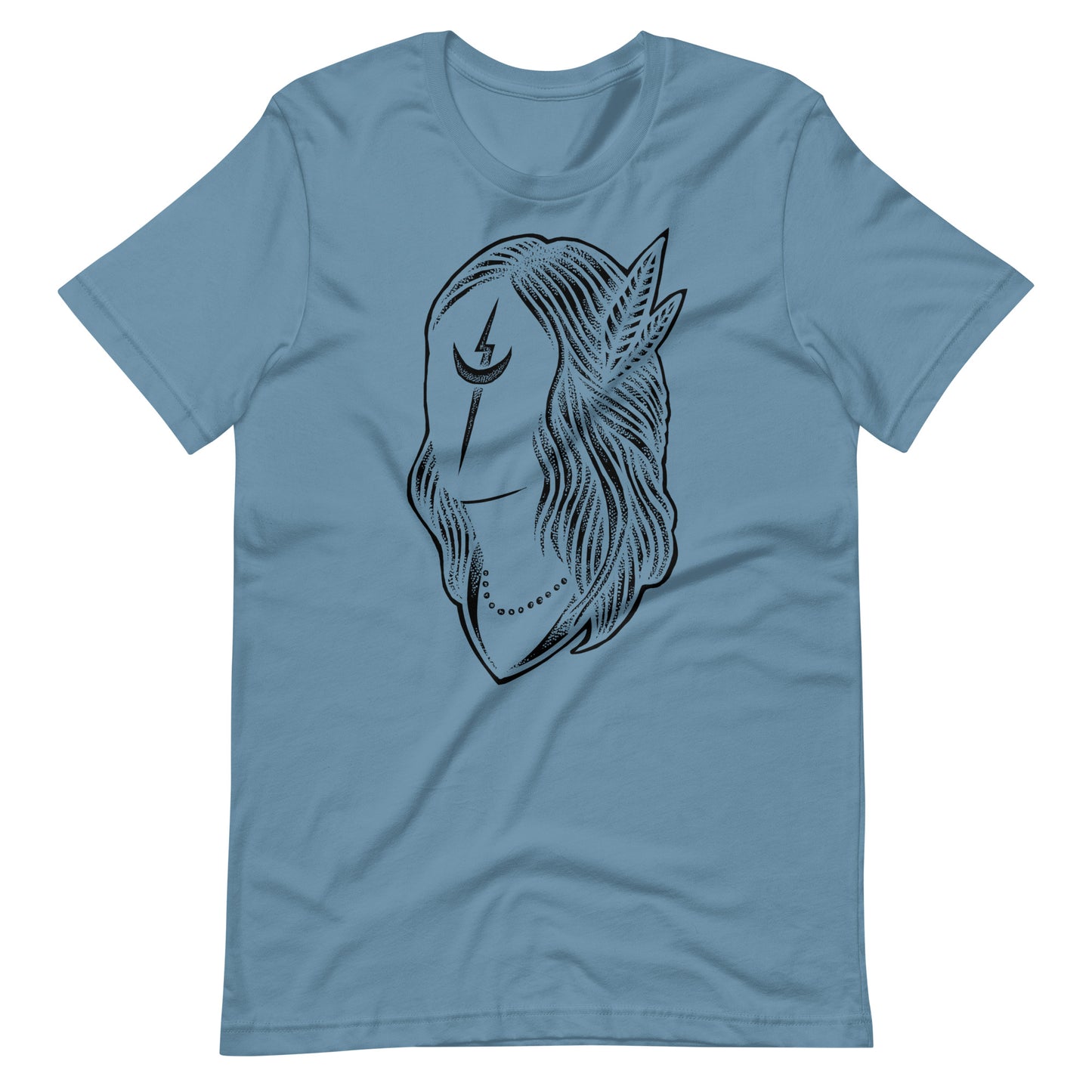 Black Night Black - Men's t-shirt - Steel Blue Front