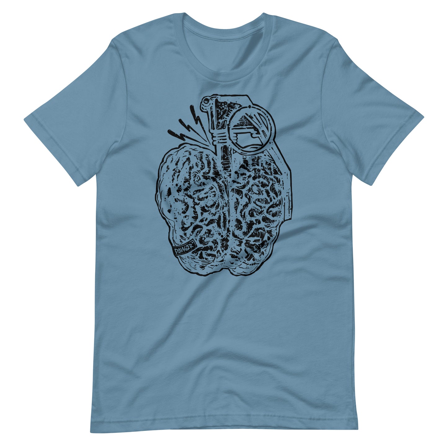 Brain Boom Black - Men's t-shirt - Steel Blue Front