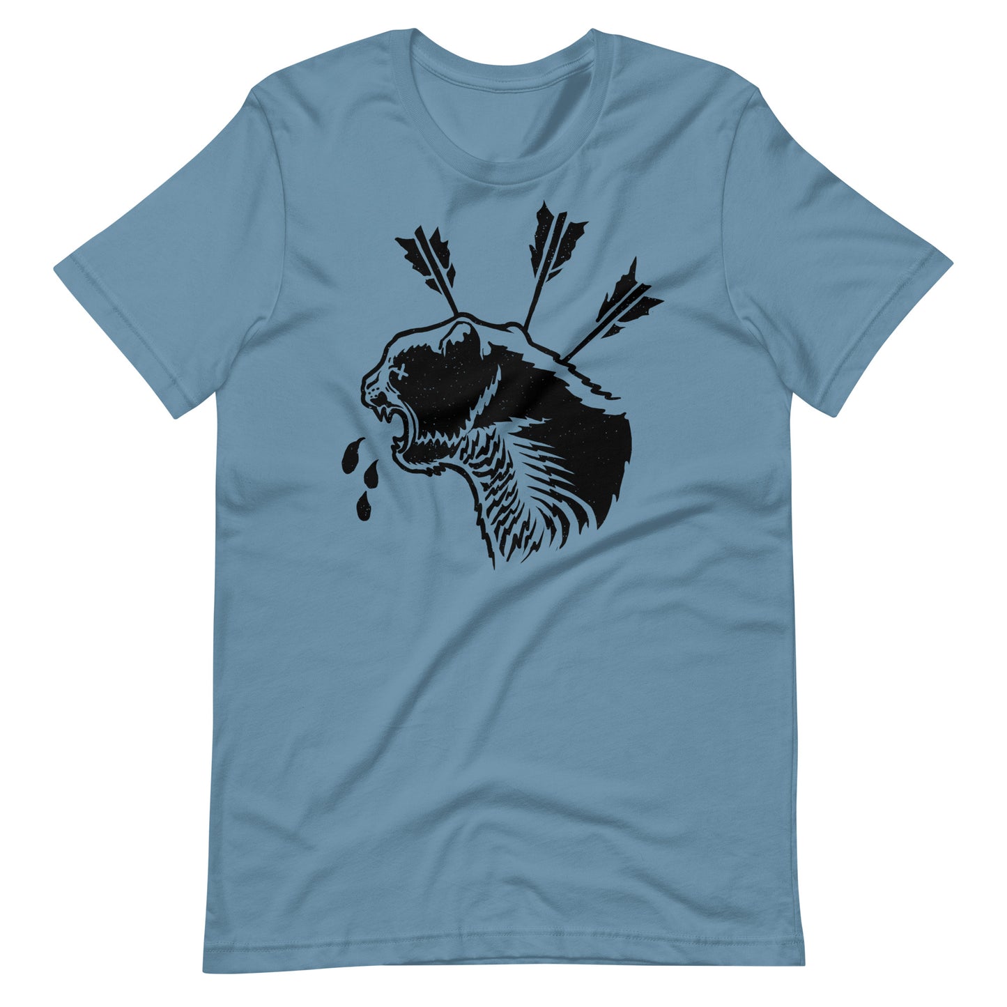 Cat Dead Black - Men's t-shirt - Steel Blue Front