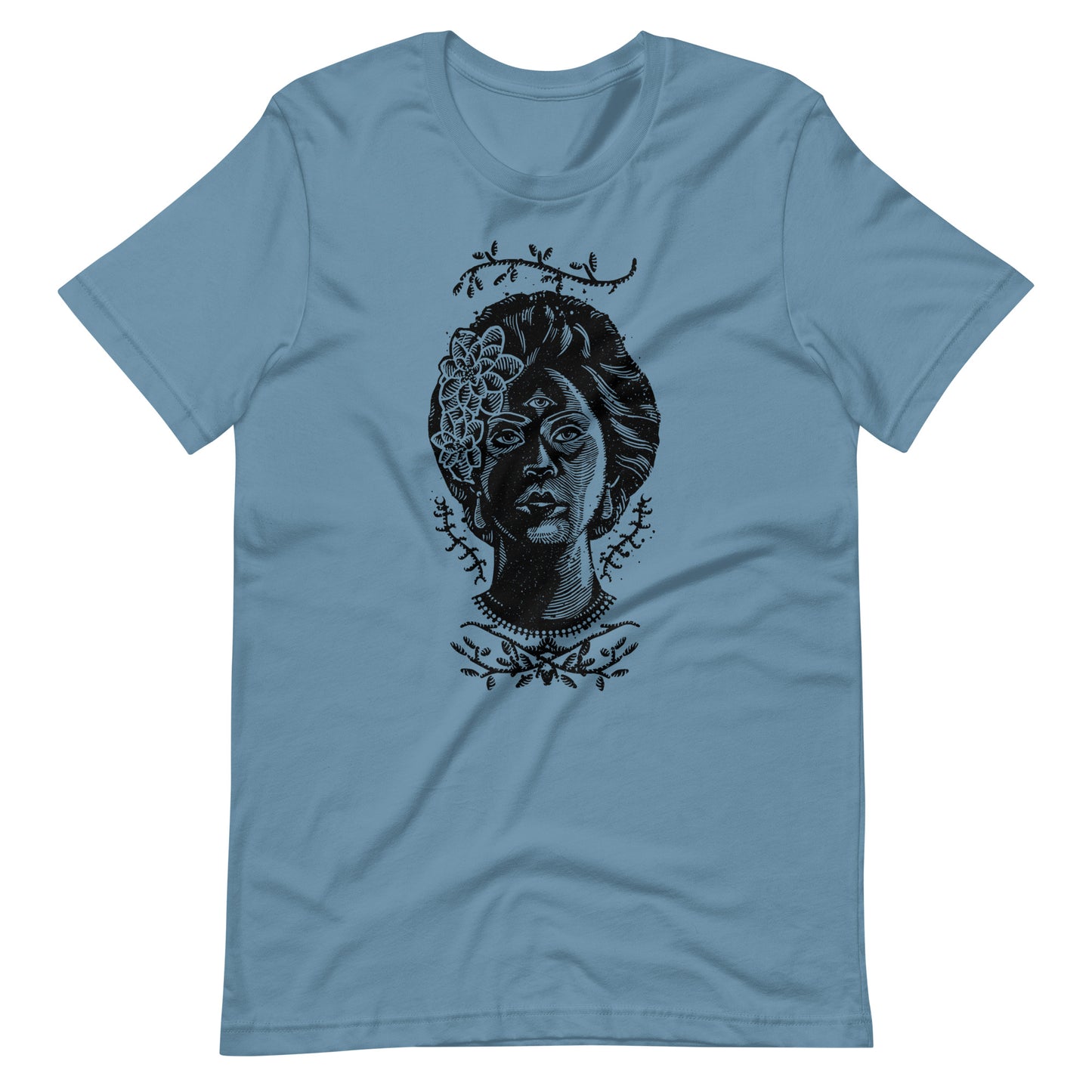 Girl Eyes Black - Men's t-shirt - Steel Blue Front