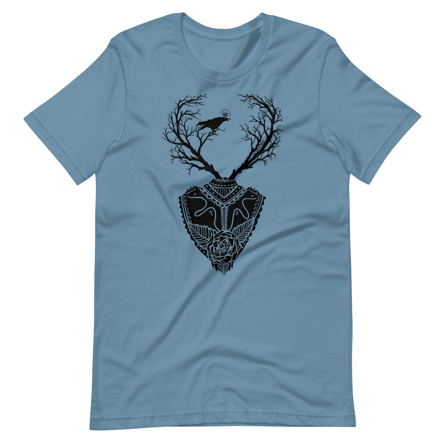 Life Trees Black - Men's t-shirt - Steel Blue Front