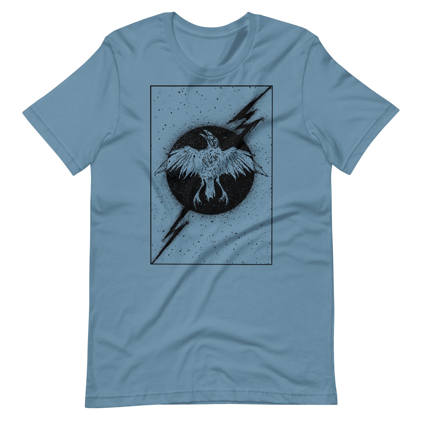 Night Thunder Black - Men's t-shirt - Steel Blue Front