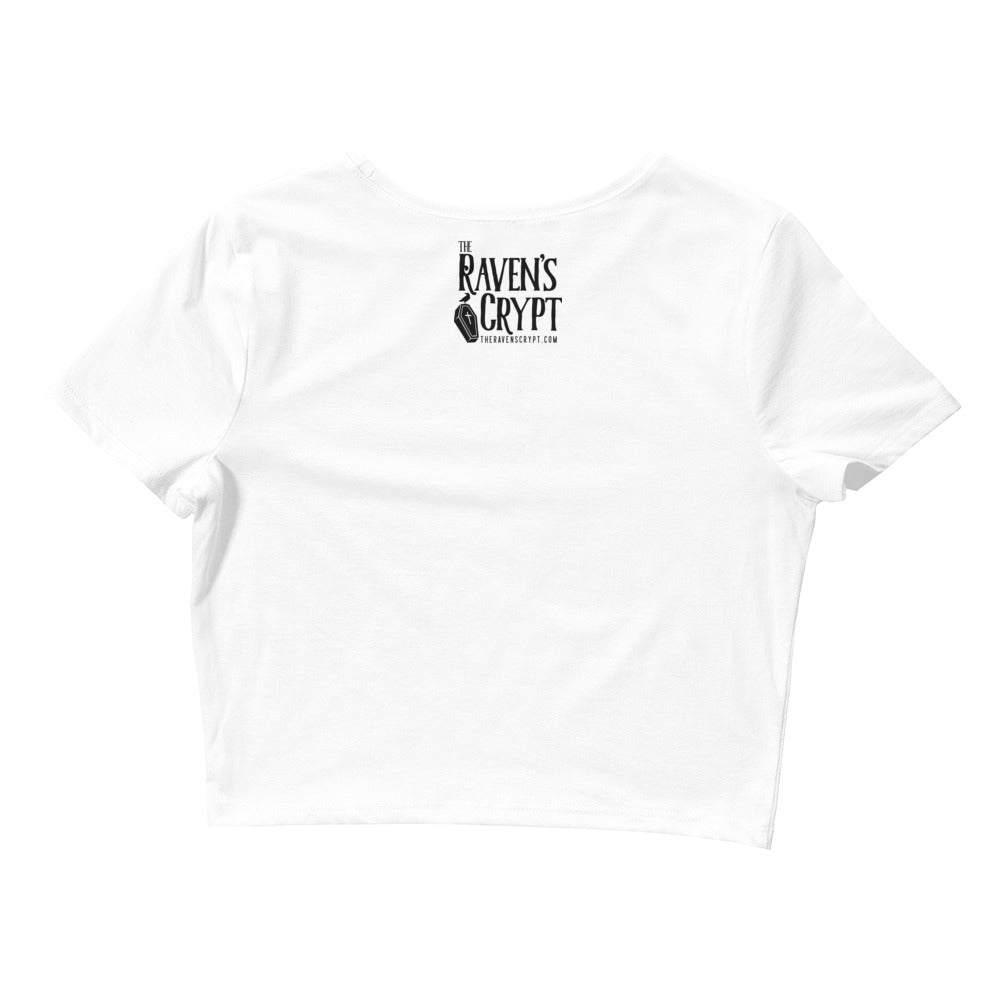 Women’s Edgar Allan Poe Crop Tee - White Back